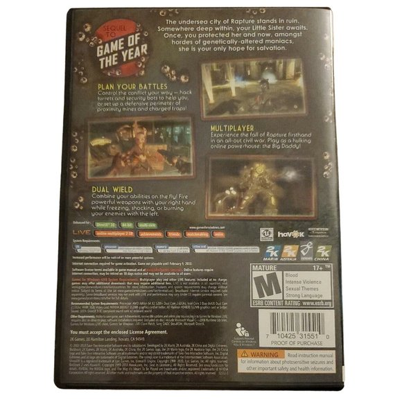 BioShock 2 (PC, 2010) **Complete With Manual** - Picture 2 of 3